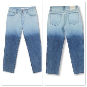 Lucky Brand Mid Rise Authentic Straight Crop 2 Tone Jeans Sz 00/24 Cotton Blend